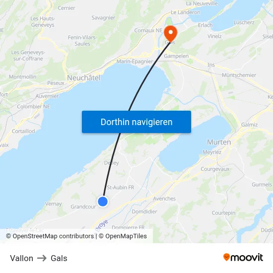 Vallon to Gals map