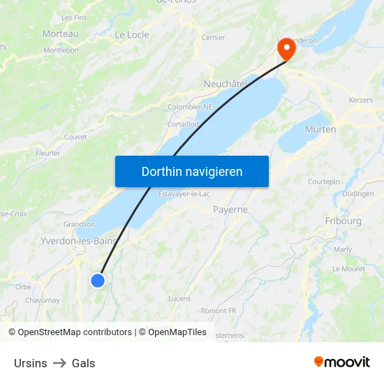Ursins to Gals map