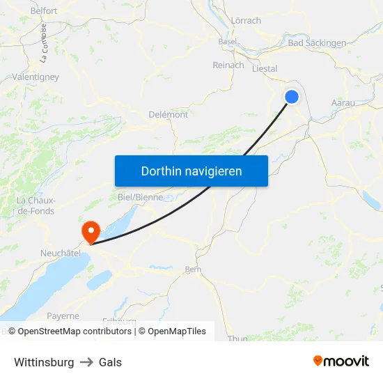 Wittinsburg to Gals map