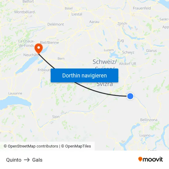 Quinto to Gals map
