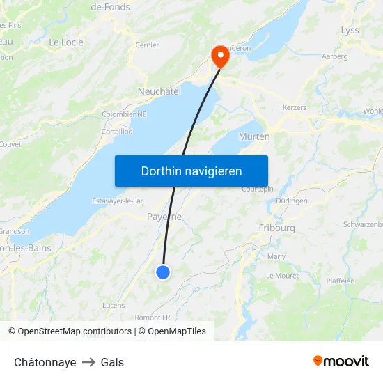 Châtonnaye to Gals map