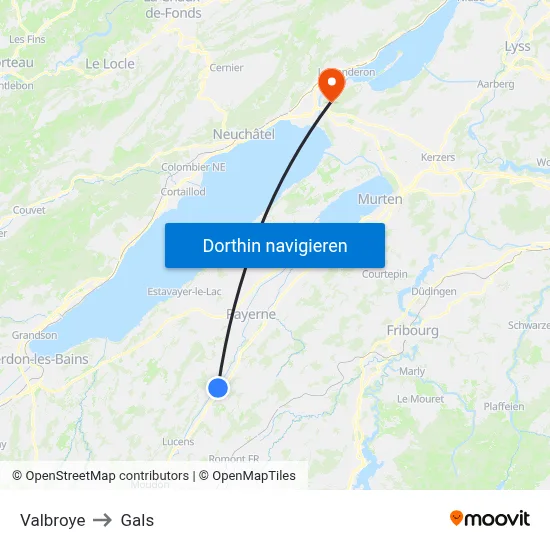 Valbroye to Gals map