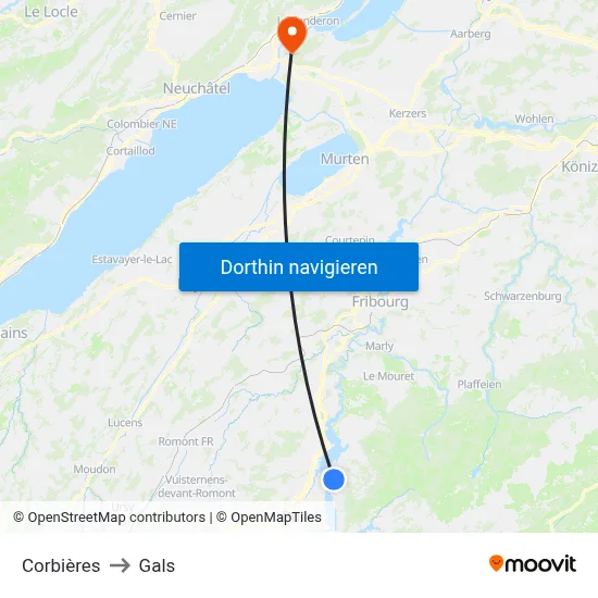 Corbières to Gals map