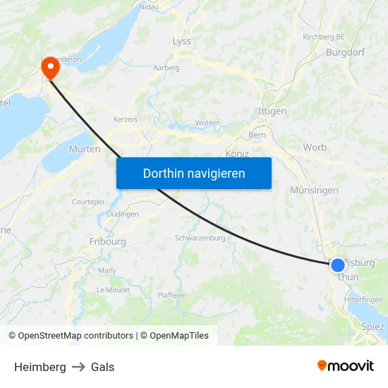 Heimberg to Gals map