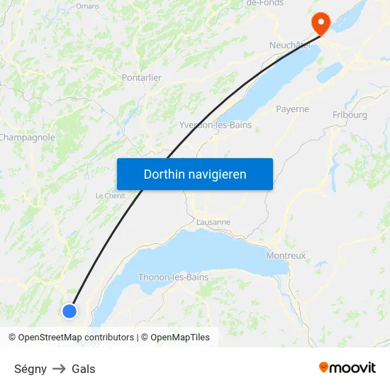Ségny to Gals map
