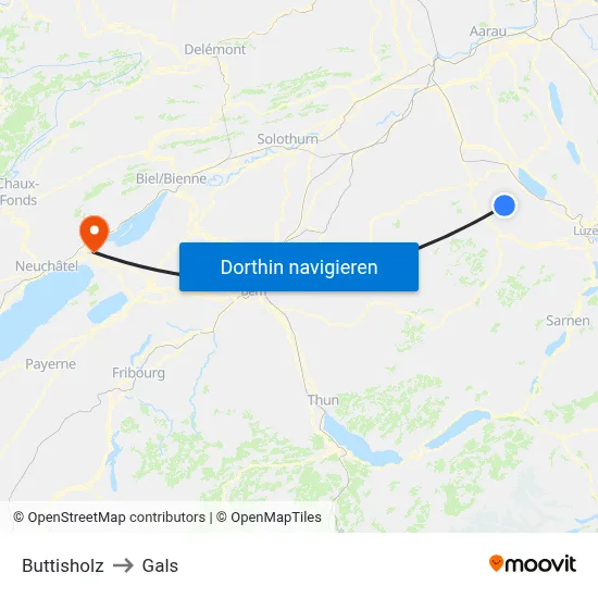 Buttisholz to Gals map