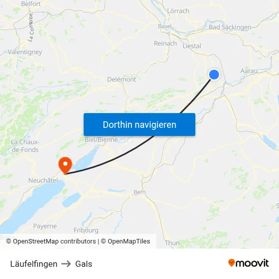 Läufelfingen to Gals map