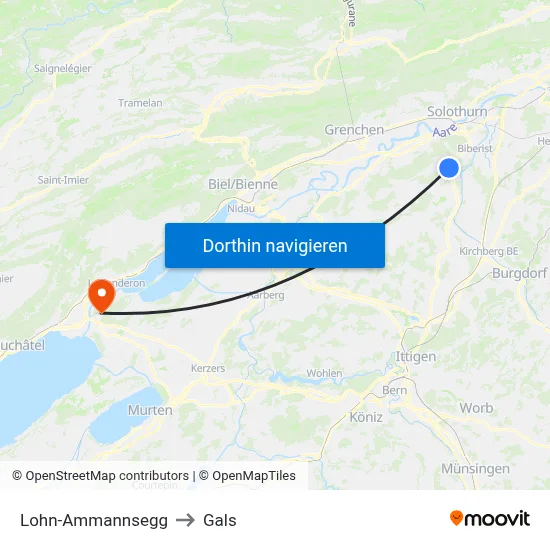 Lohn-Ammannsegg to Gals map
