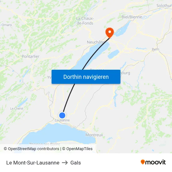 Le Mont-Sur-Lausanne to Gals map