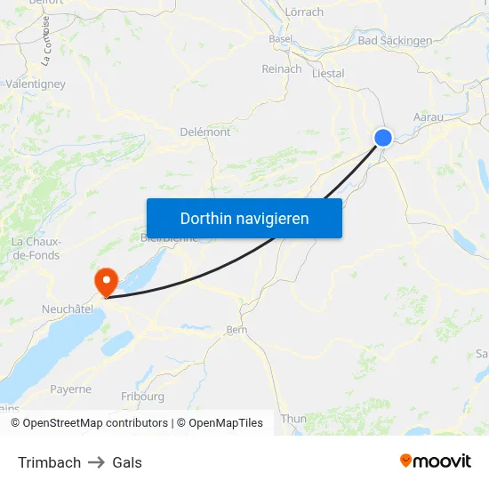 Trimbach to Gals map