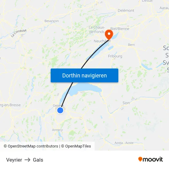 Veyrier to Gals map