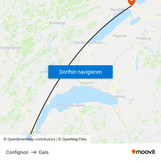 Confignon to Gals map