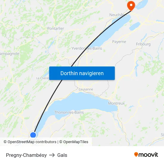 Pregny-Chambésy to Gals map