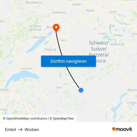 Embd to Worben map