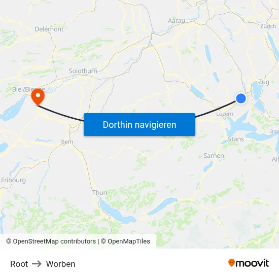 Root to Worben map