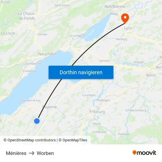 Ménières to Worben map