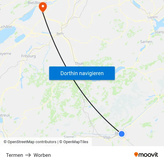 Termen to Worben map