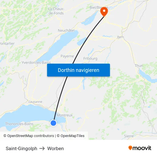 Saint-Gingolph to Worben map