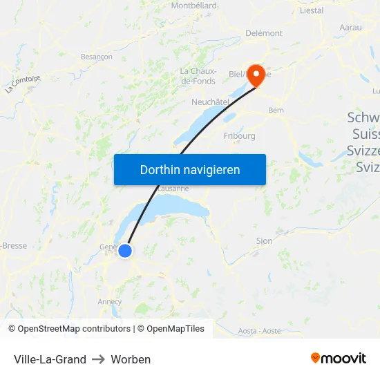 Ville-La-Grand to Worben map
