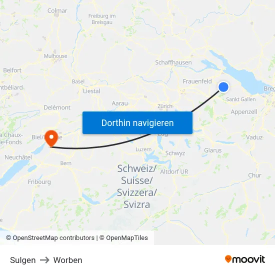 Sulgen to Worben map