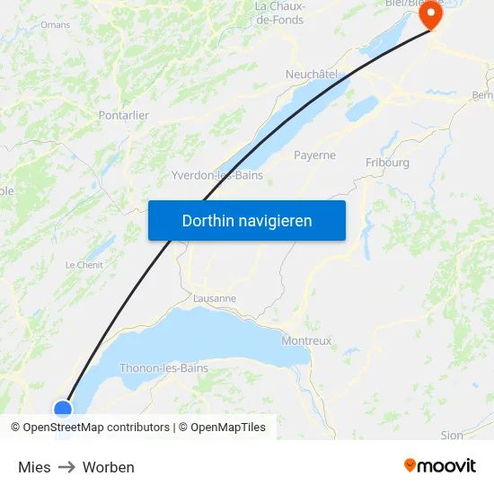 Mies to Worben map