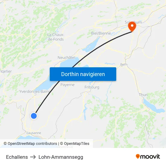 Echallens to Lohn-Ammannsegg map