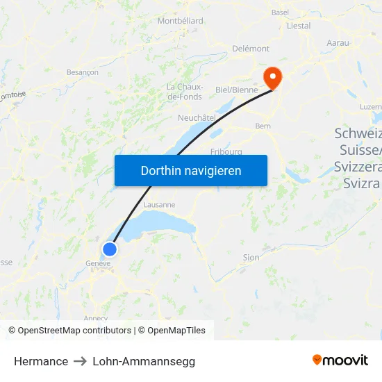 Hermance to Lohn-Ammannsegg map