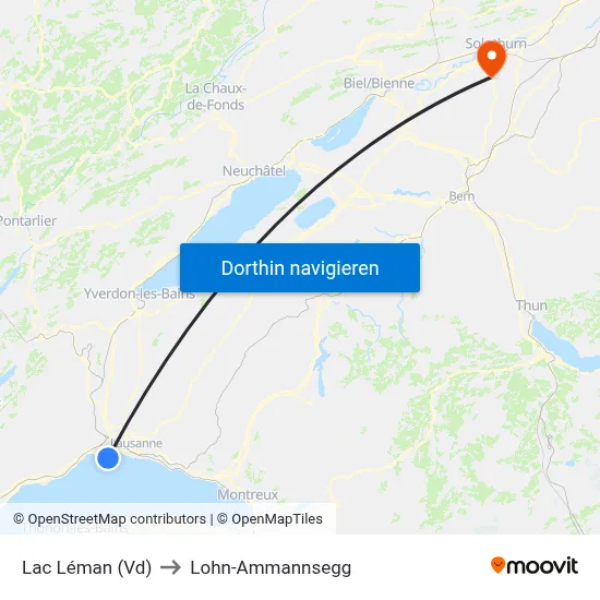 Lac Léman (Vd) to Lohn-Ammannsegg map