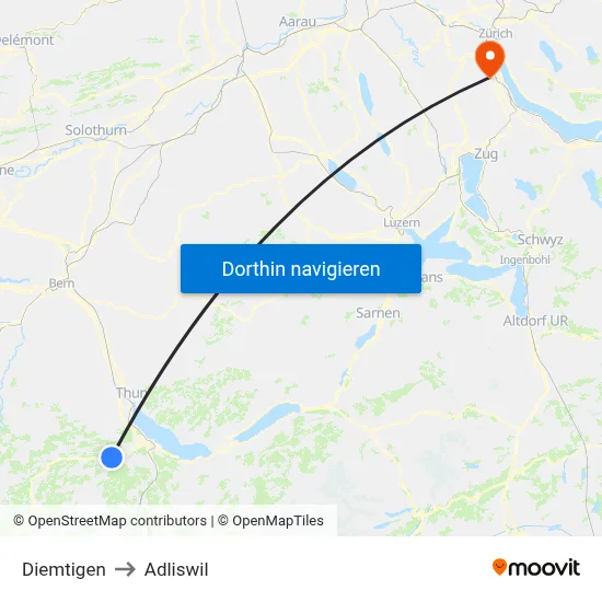Diemtigen to Adliswil map