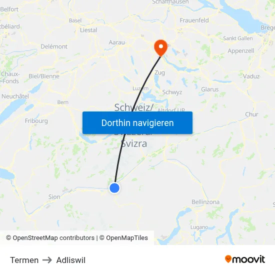 Termen to Adliswil map