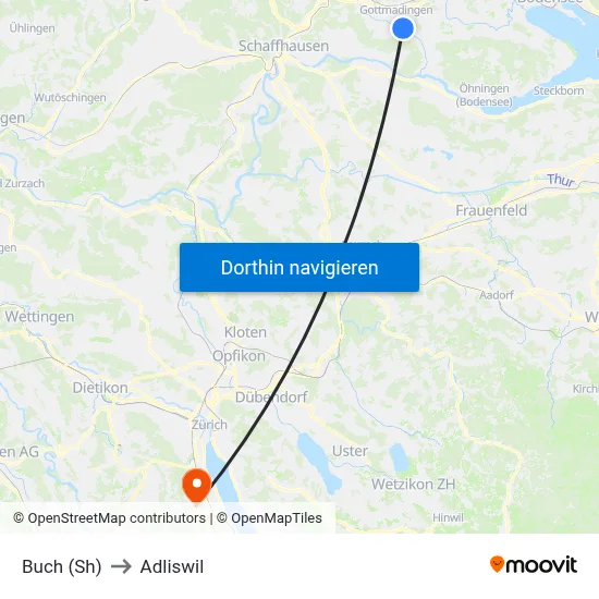 Buch (Sh) to Adliswil map