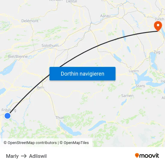 Marly to Adliswil map