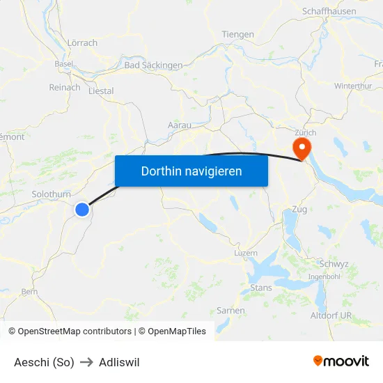 Aeschi (So) to Adliswil map