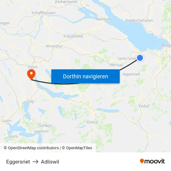 Eggersriet to Adliswil map