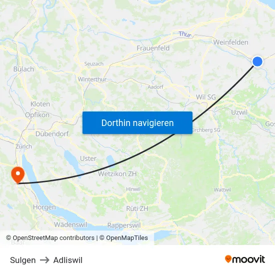Sulgen to Adliswil map
