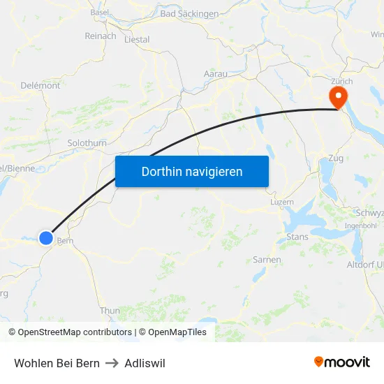Wohlen Bei Bern to Adliswil map