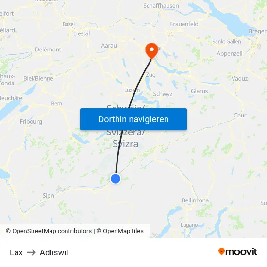 Lax to Adliswil map