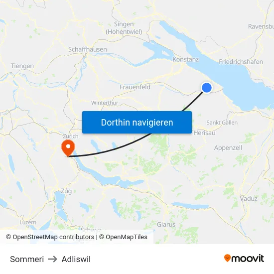 Sommeri to Adliswil map