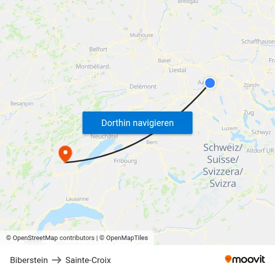 Biberstein to Sainte-Croix map