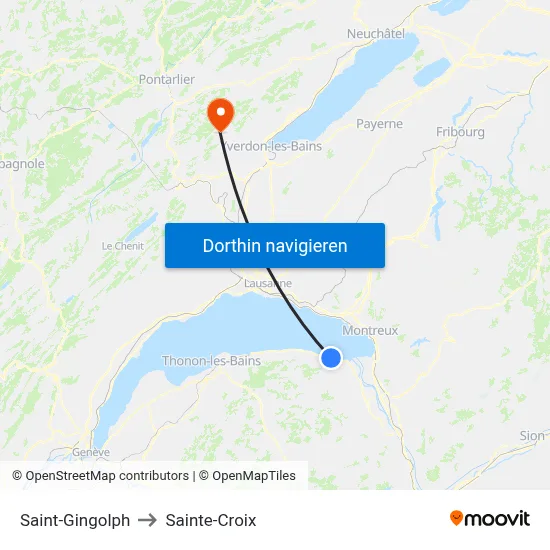 Saint-Gingolph to Sainte-Croix map