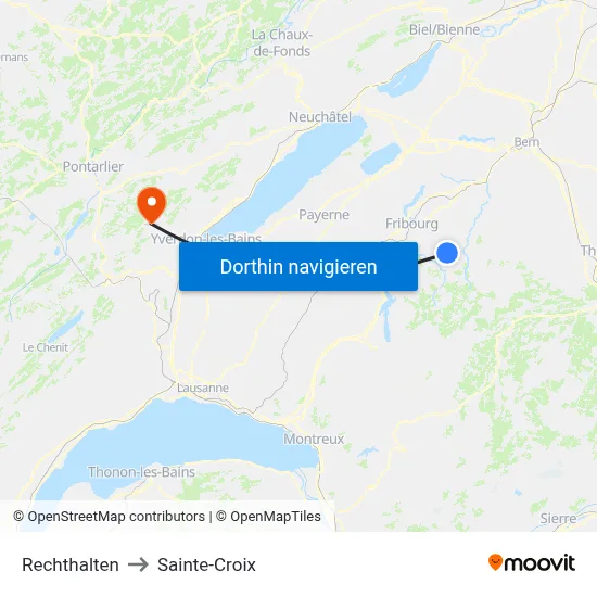 Rechthalten to Sainte-Croix map