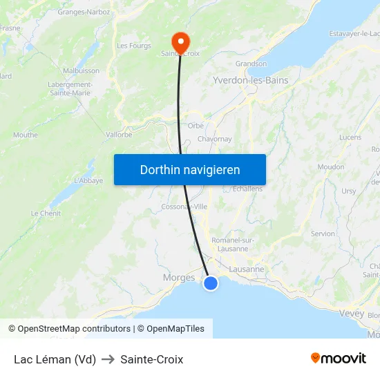 Lac Léman (Vd) to Sainte-Croix map