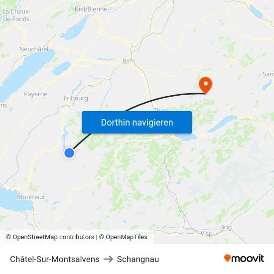Châtel-Sur-Montsalvens to Schangnau map