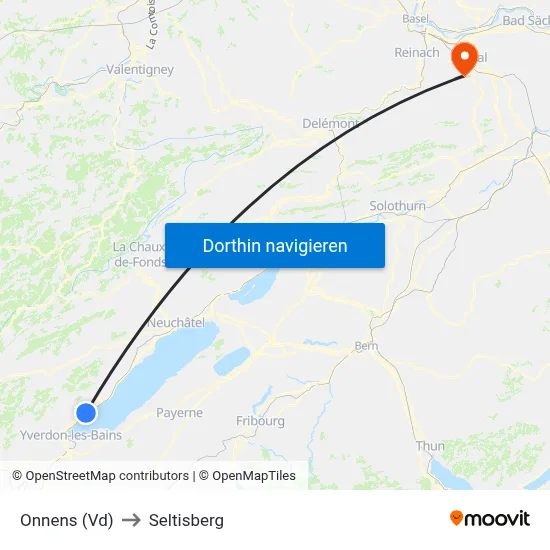 Onnens (Vd) to Seltisberg map
