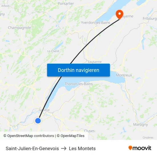 Saint-Julien-En-Genevois to Les Montets map