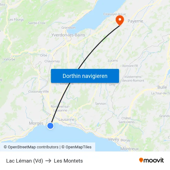 Lac Léman (Vd) to Les Montets map