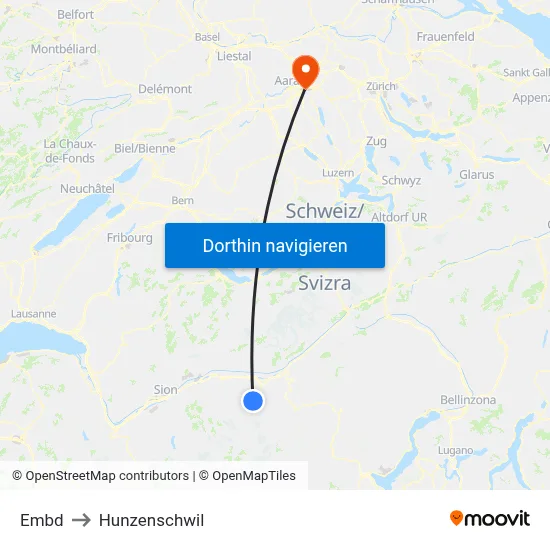 Embd to Hunzenschwil map