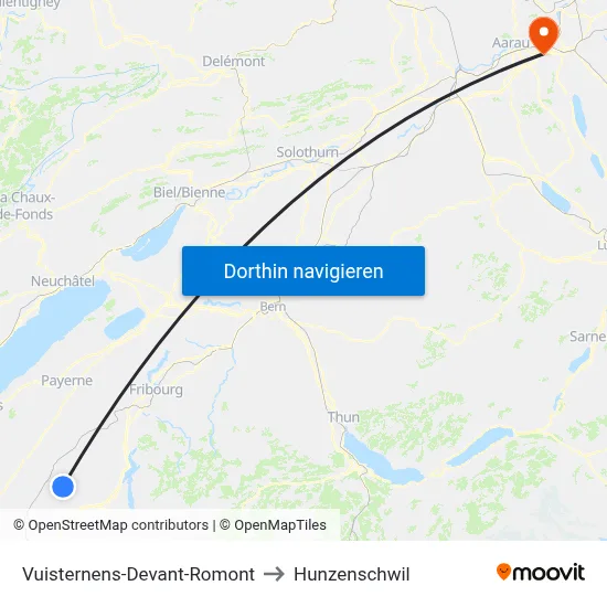 Vuisternens-Devant-Romont to Hunzenschwil map