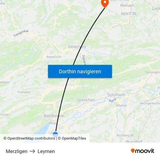Merzligen to Leymen map