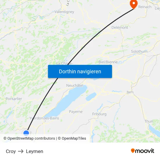 Croy to Leymen map